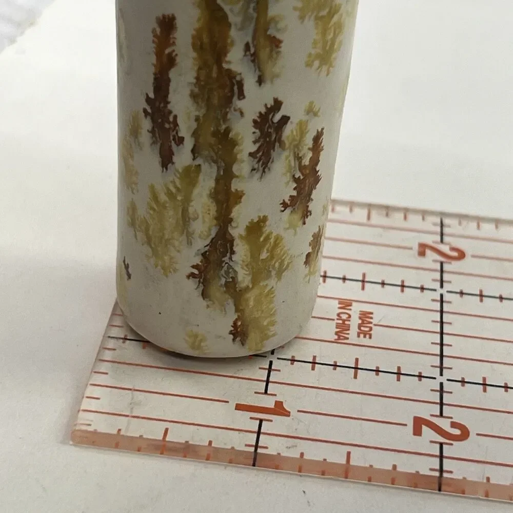 RARE MCM Vintage-1970s Speckled Vase w/ Tapered Neck-Pedestal -Orange/Brown 11”